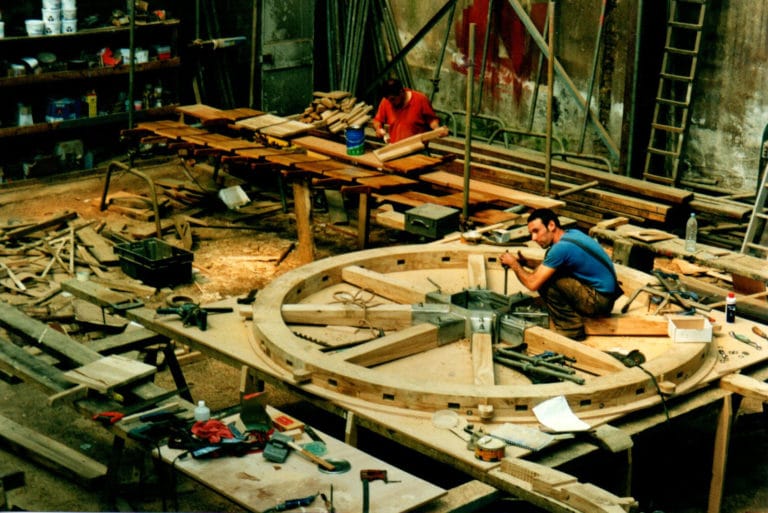 Construction d'une roue de moulin